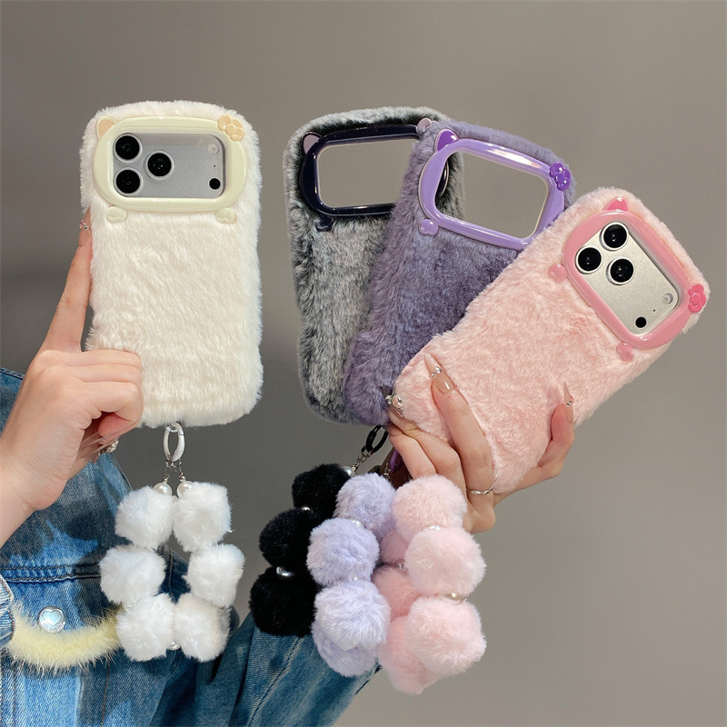 Phone Cases Iphone 13 - Luxury Solid Colors Furry Plush Phone