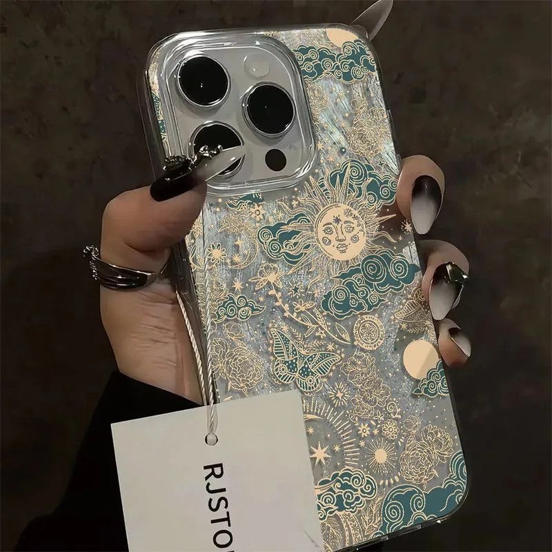 Phone Cases Wholesale - Sun Moon Clouds Glitter Phone Case