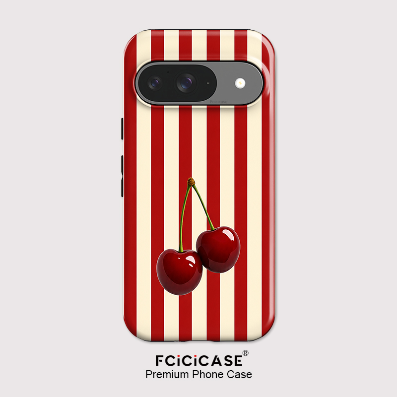 Phone Cases Google Pixel 9 - Fcicicase Cherry Stripe Pattern Phone Case