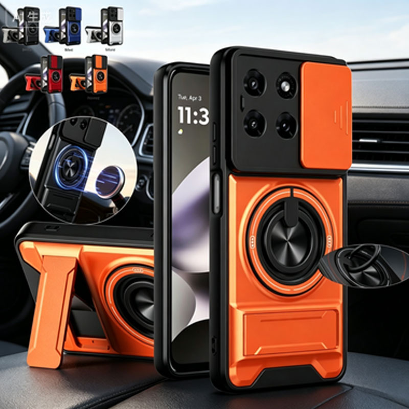 Phone Cases Moto G - Built-in Magnetic Car Holder Case for