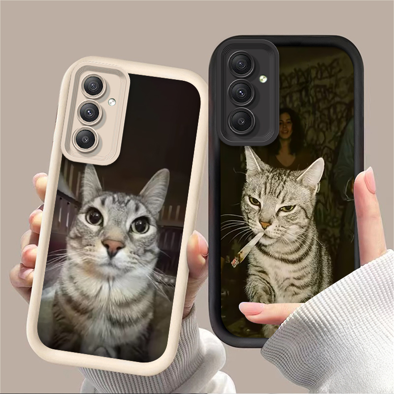 Trendy Cat Smoking Phone Case  - Phone Cases Samsung A14 recension och pris
