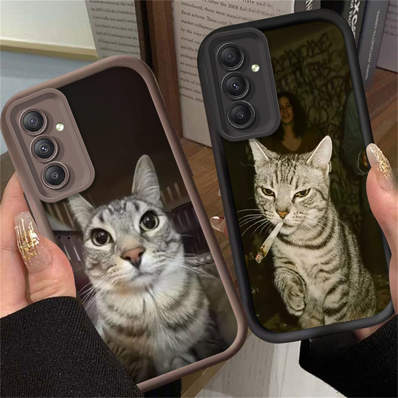 Trendy Cat Smoking Phone Case  - Phone Cases Samsung A14 recension och pris