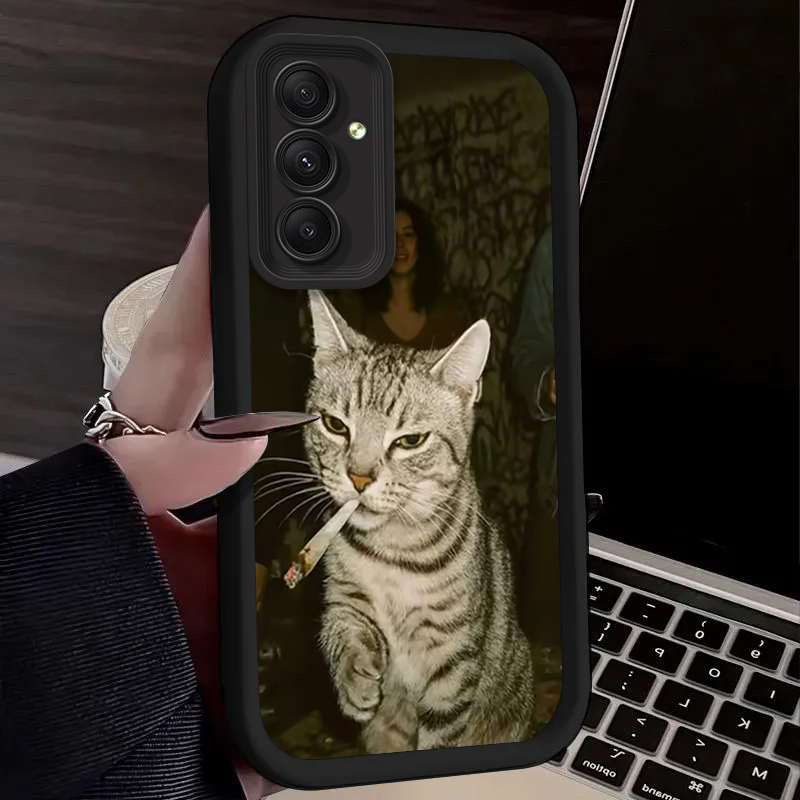 Trendy Cat Smoking Phone Case  - Phone Cases Samsung A14 recension och pris