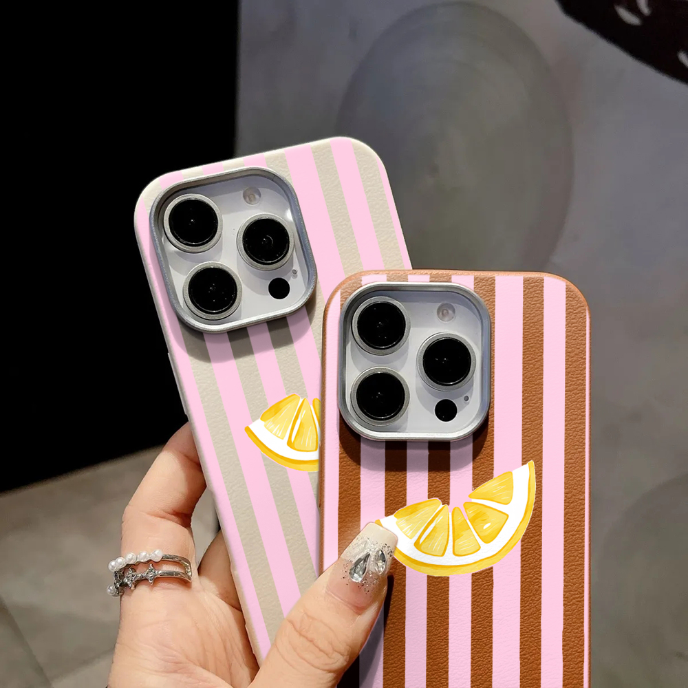 Lemon Pink Stripes Phone Case  - Phone Cases Xiaomi 15T recension och pris