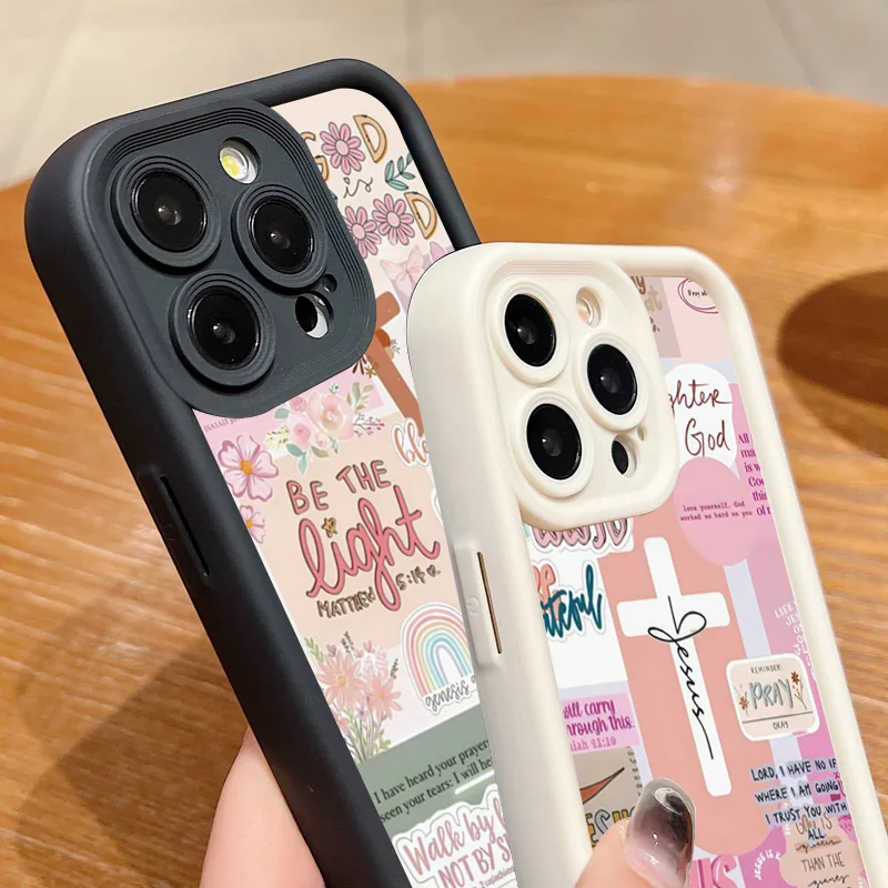 Slogan With Pink Cross Graphic - Phone Cases Jesus recension och pris