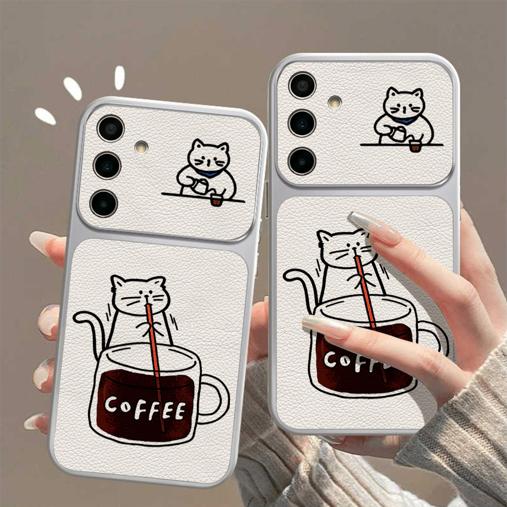 Coffee Cute Cat Phone Case For - Phone Cases Samsung A14 recension och pris