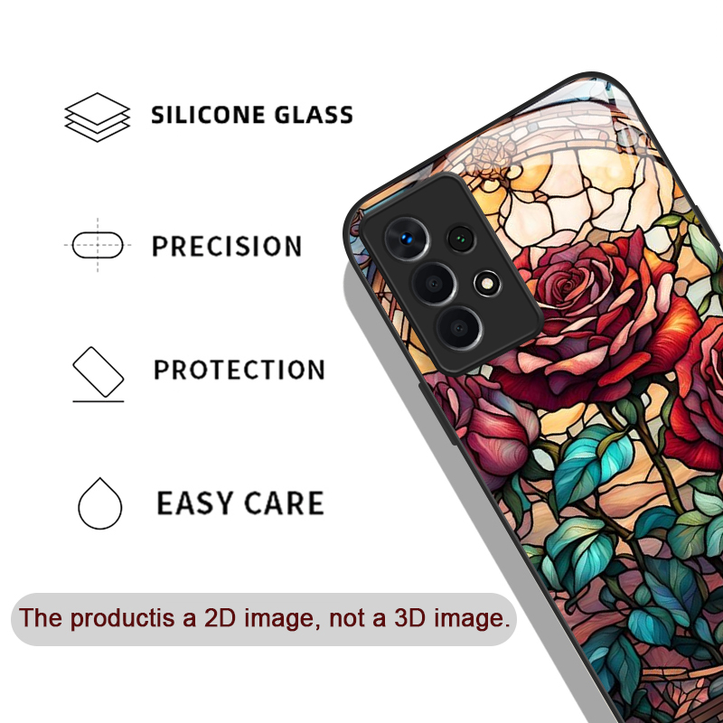 Art Colorful Glass Style Rose  - Phone Cases Samsung A14 recension och pris