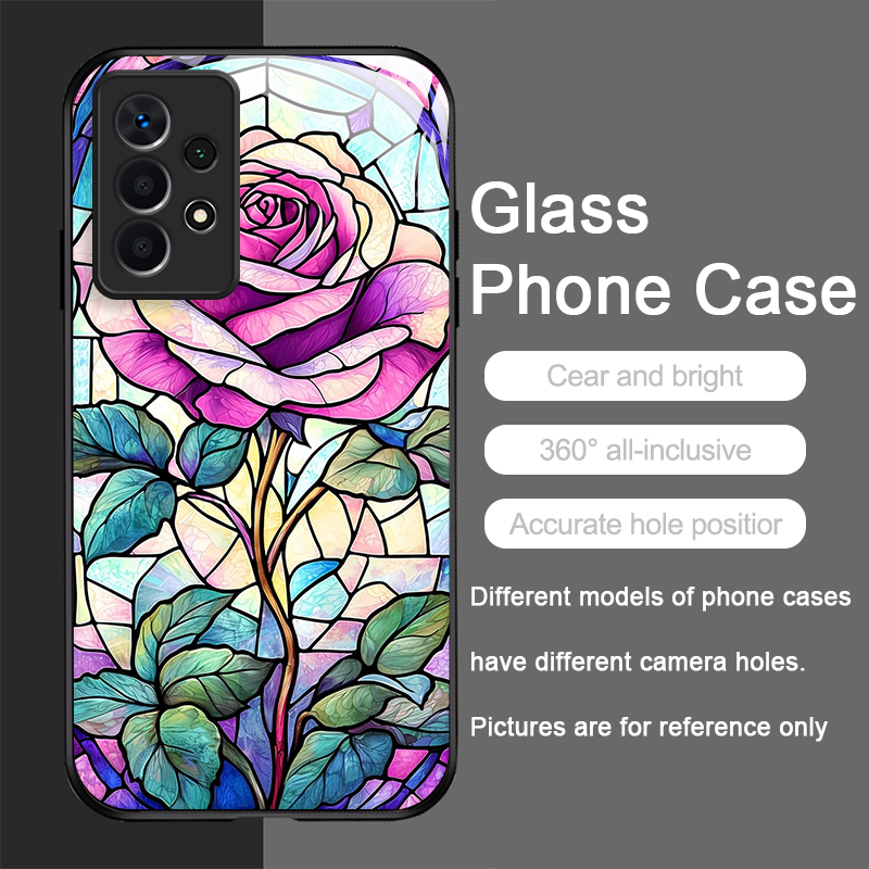 Art Colorful Glass Style Rose  - Phone Cases Samsung A14 recension och pris