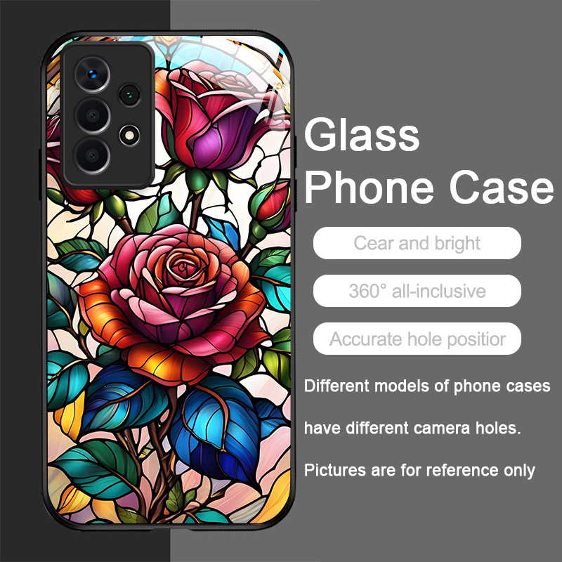 Art Colorful Glass Style Rose  - Phone Cases Samsung A14 recension och pris