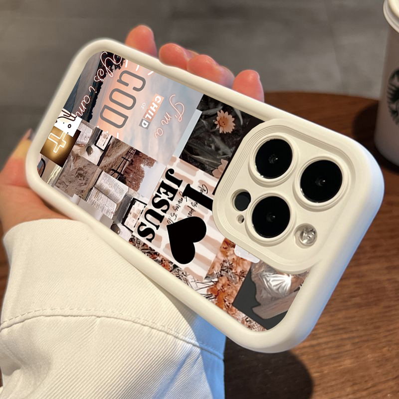 Jesus Collage Pattern Thick Sh - Phone Cases Jesus recension och pris