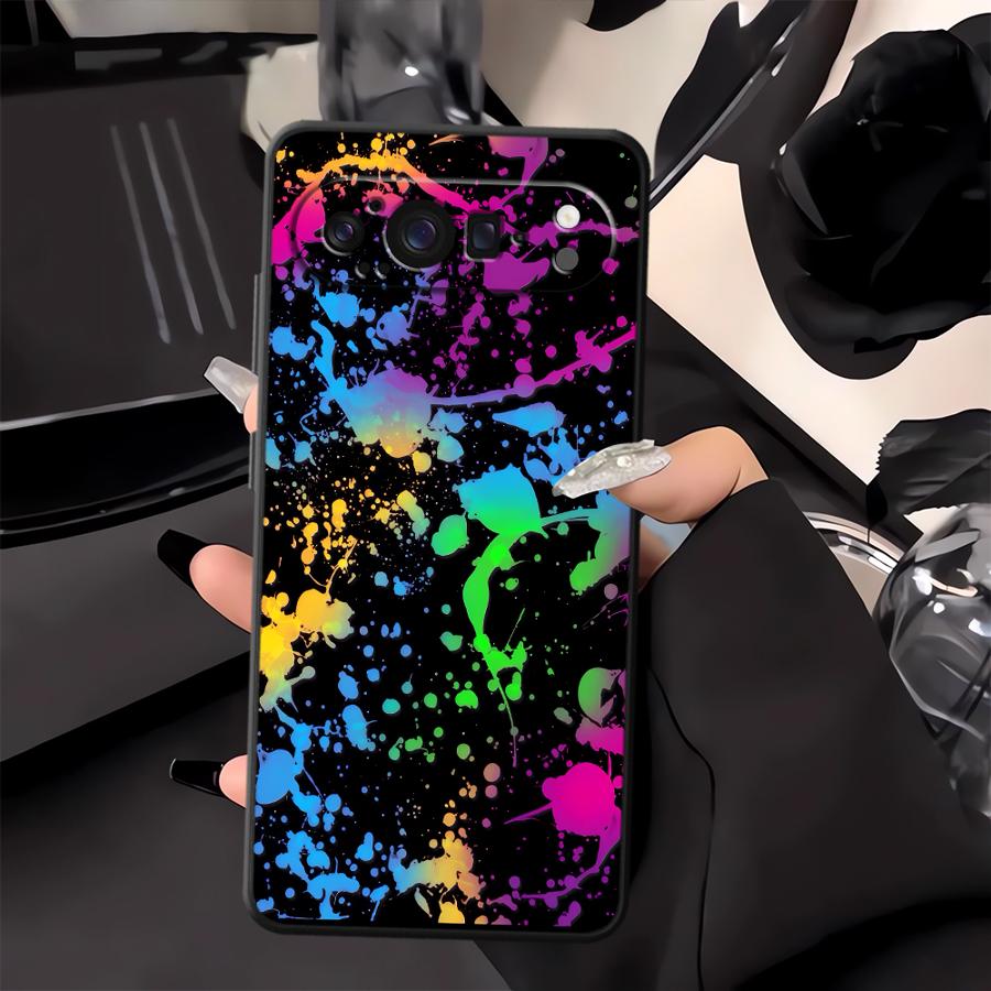 Rainbow Paint Splatters Funda  - Phone Cases Google Pixel 9 recension och pris